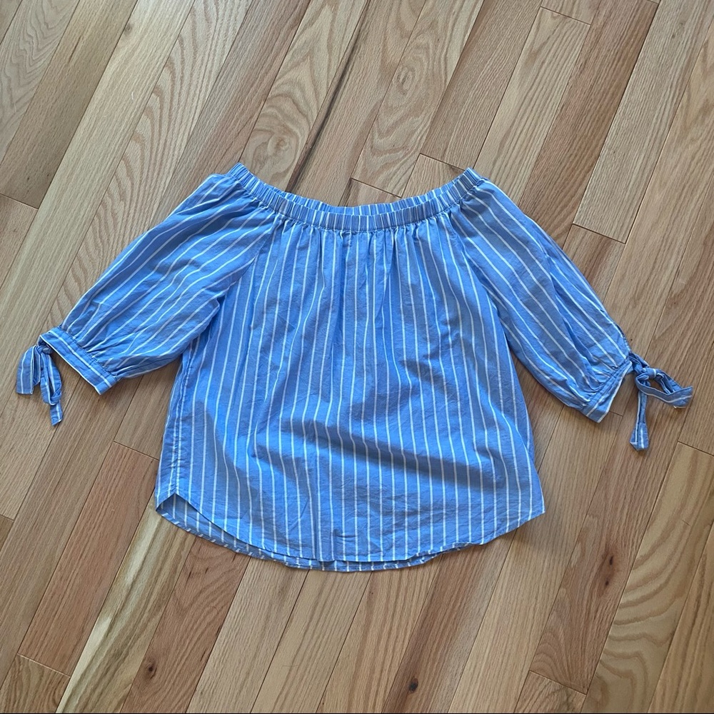 H&M Striped Off-the-Shoulder Top